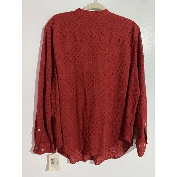 Vtg Ralph Lauren Button Up Top 2X Eyelet Beachy Minimalist Quite Luxury Coastal - Picture 6 of 11